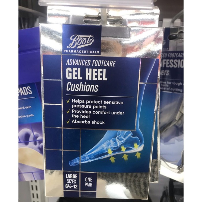 Boots Advanced Foot Care Gel Heel Cushions Bantal Sole Insole Sepatu