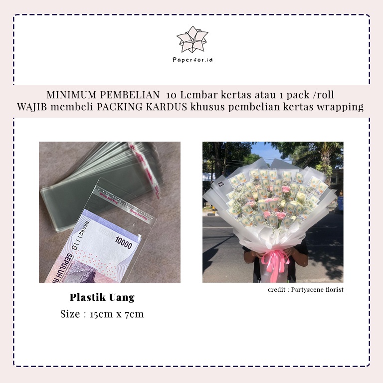 

Plastik Buket Bunga Uang 7x15 Cm