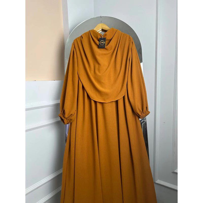 GAMIS CRINKLE SET HIJAB KEKINIAN VIRAL TERBARU-Kunyit