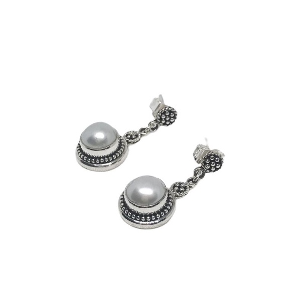 Anting Earring Silver Perak Bali Asli 925 Model Tusuk Giwang Batu Mutiara