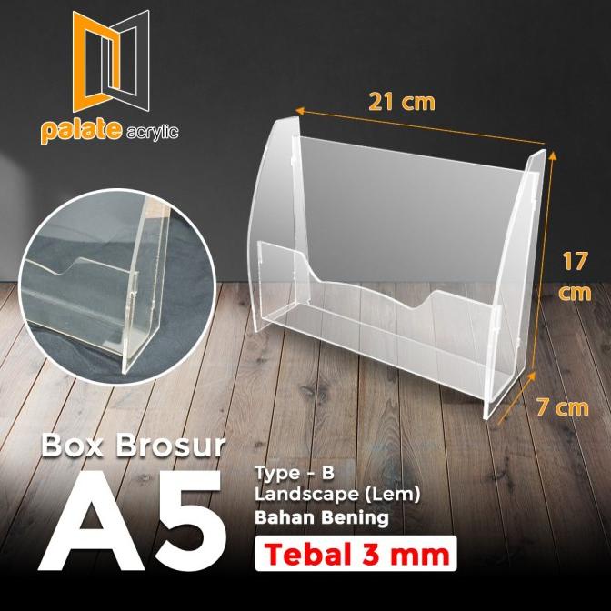 

rin AKRILIK TEMPAT BROSUR A5 BROCHURE HOLDER A5 FANCY LANDSCAPE 3MM - JADI