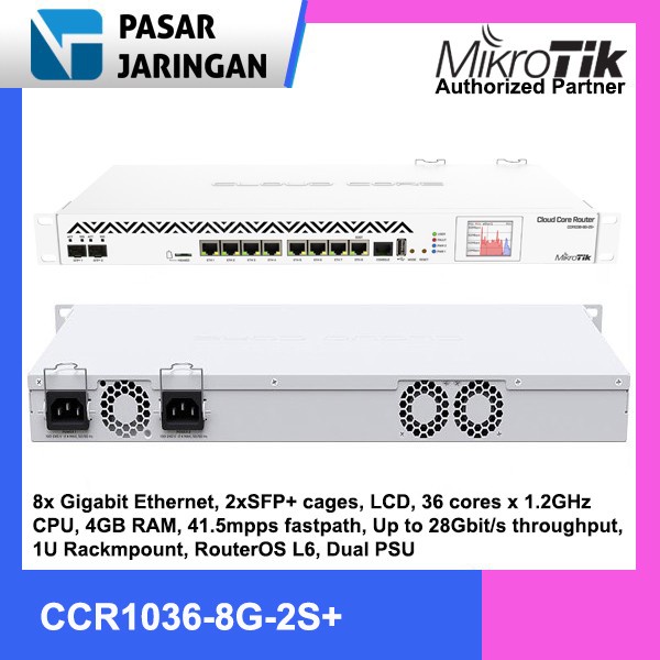 Mikrotik CCR1036-8G-2S+ (v2) Routerboard 4GB RAM Onboard
