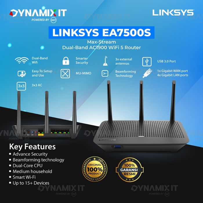 Linksys EA7500S-AH Max-Stream AC1900 MU-MIMO Gigabit Wireless Router