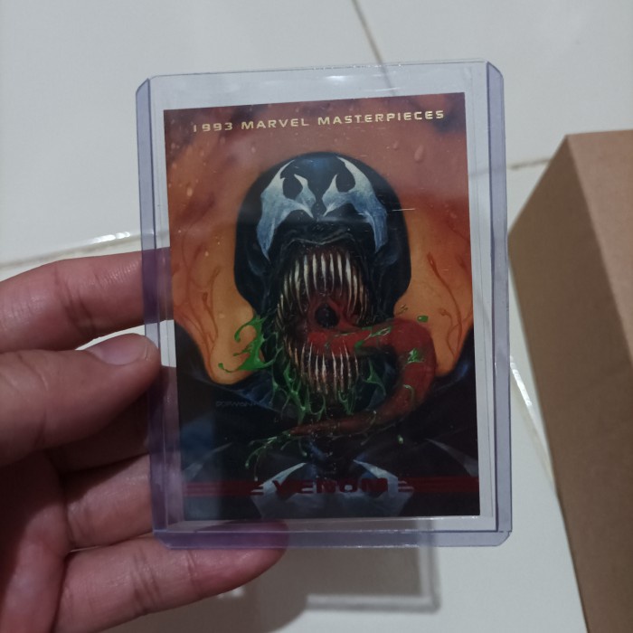 kartu marvel masterpieces 1993 spiderman spider-man venom terbaik rerekeke85