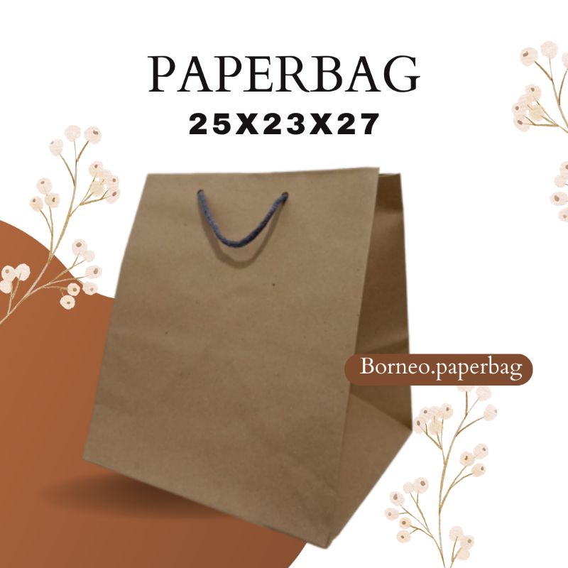 

PAPERBAG COKLAT R10B 25X23X27/PAPERBAG DUS NASI COKLAT