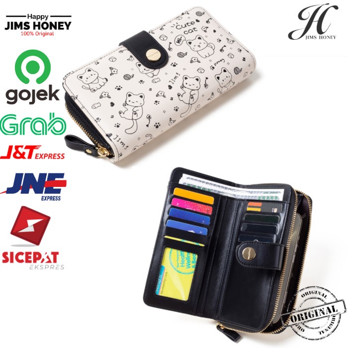 Dompet panjang wanita lucu gambar kucing original jims honey Lala 100% ORIGINAL
