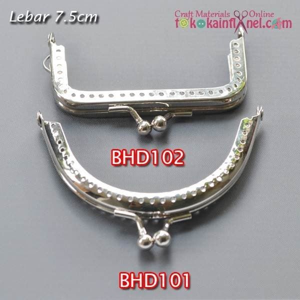 BHD101 Behel Dompet Lengkung Silver Lebar 8cm (per satuan) 100% ORIGINAL