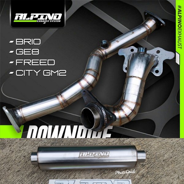 Downpipe frontpipe alpino plus resonator alpino for brio-jazz ge8