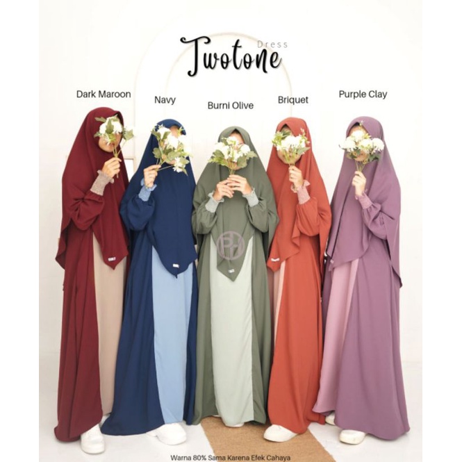 Dress twotone pelangi hijab