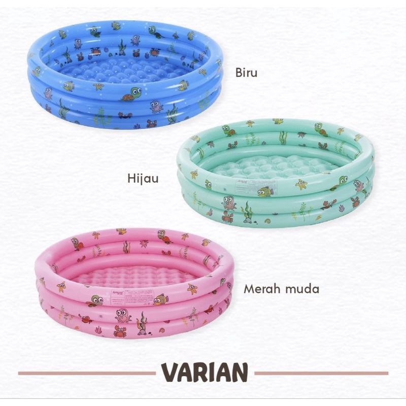 KOLAM RENANG ANAK INTIME 3 RING 80/100/130/150 Cm ALAS GELEMBUNG INFLATABLE POOL