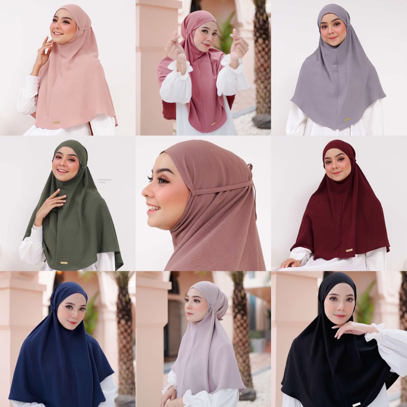 Zeera Instant Hijab Instant Crinkle , Bergo Airflow, Bergo Tali , Hijab Sport