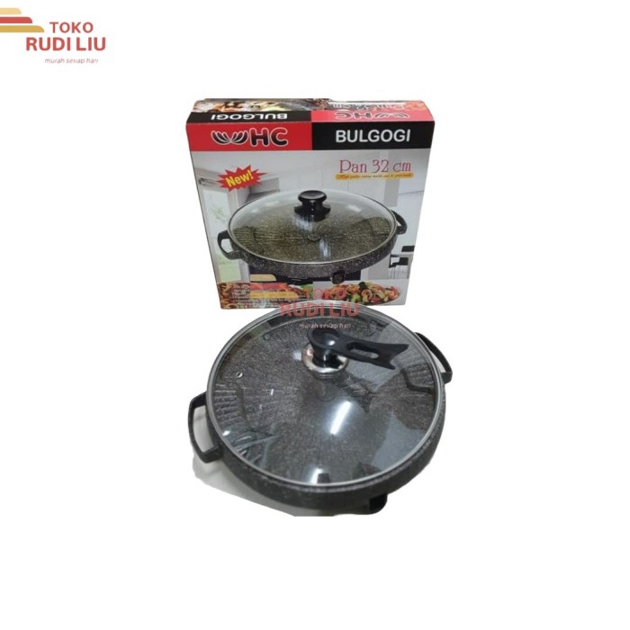 [Ori] Hc Korean Bulgogi Bbq Grill Pan [32 Cm] Black Alat Panggang Terbatas