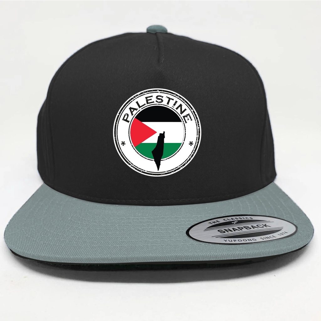 Topi Snapback CAMOE Peta Palestine Logo Palestina Flag