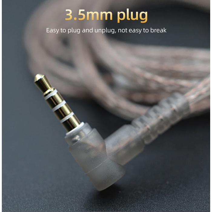 Kz Kabel Cable Ofc Flat With Mic Upgrade Kz Type B Dan C Zex Zsn Pro X Audio Ready