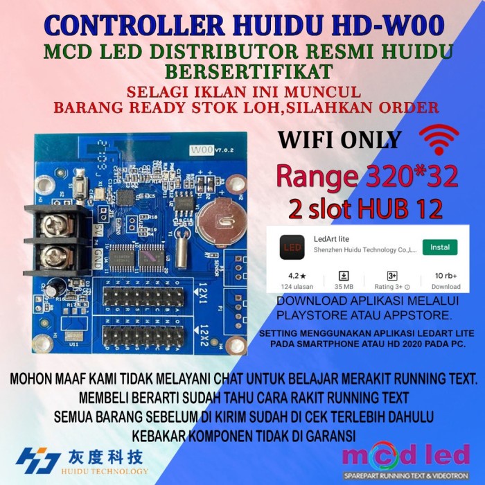 HUIDU HD W00 running text kontroler