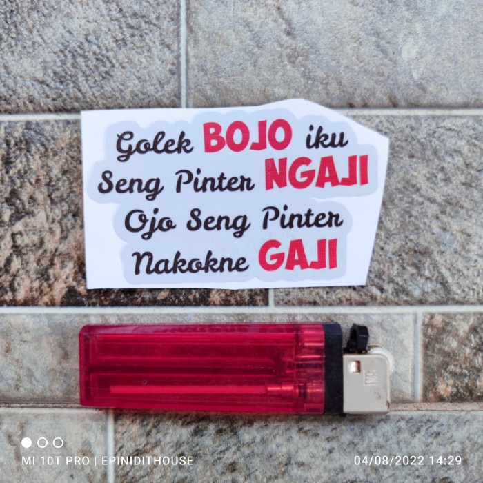 

Terlaris - Stiker Kata Quote Lucu Golek Bojo Pinter Humor Jawa Vinyl Motor Laptop