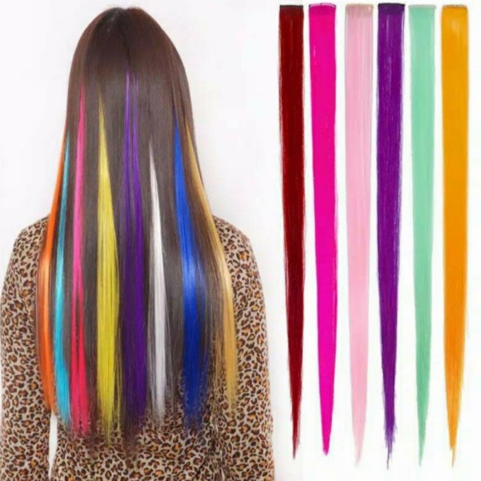HAIR CLIP HIGHLIGHT WIG / HAIR CLIP ON EXTENTION OMBRE WARNA WARNI