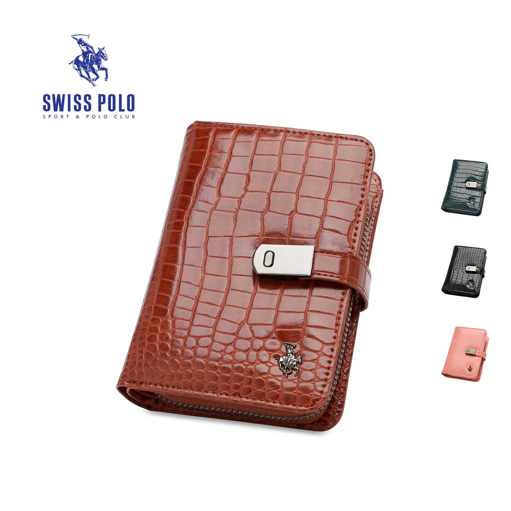 Swiss Polo Croc Wallet with Coin Compartment (Dompet Pendek Wanita)  - SLP 21