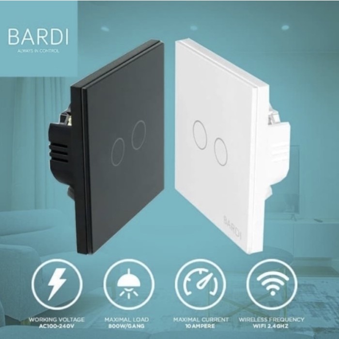 Promo Bardi Wall Switch 2 Gang Wifi - Saklar Lampu