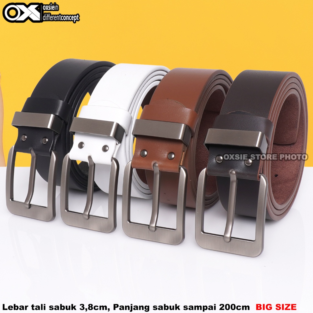 Ikat Pinggang Kulit Pria Sabuk Cowok Jumbo Panjang 200Cm Oxs410