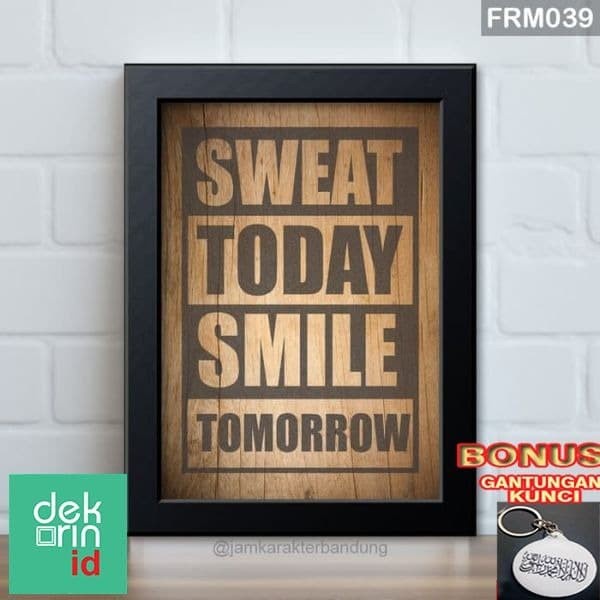Promo Grosir Poster Hiasan Dinding Custom Sweat Today Pigura Rumah Kata Keren