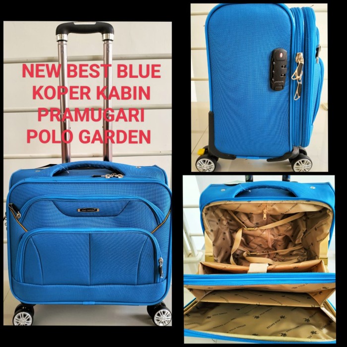 Koper Kabin Kain 14 Inchi Polo Classic Usb Port Model Pramugari Ori