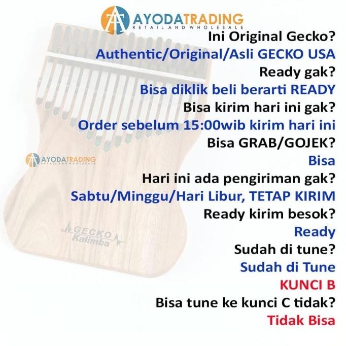 Paket Authentic Gecko Kalimba K17CAP Alat Musik Tradisional