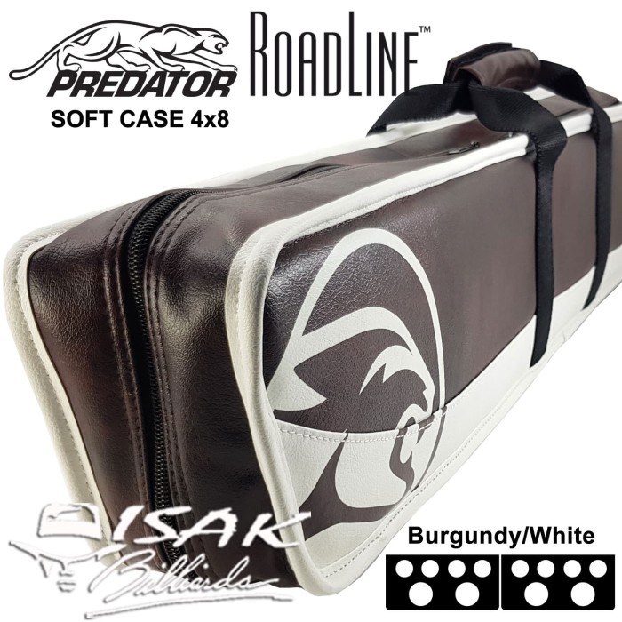 Predator 4x8 Soft Case - Burgundy Roadline Tas Cue Stick Billiard Asli