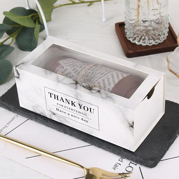 

Hwsx*188 10Pcs Box Dus Brownies Donut Bamboloni Kotak Roll Cake Kue Potong Roti