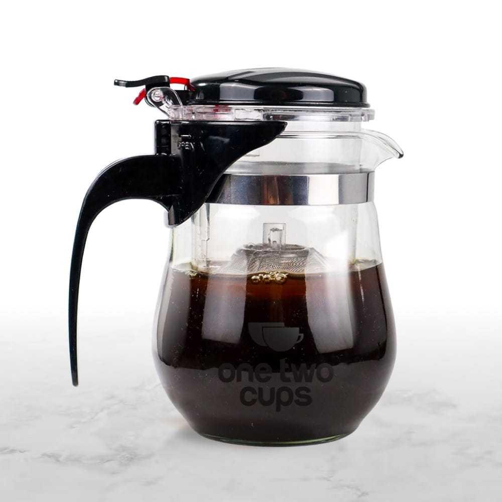Original One Two Cups Teko Teh Kopi Kaca Tahan Panas dengan Saringan Pitcher - K1