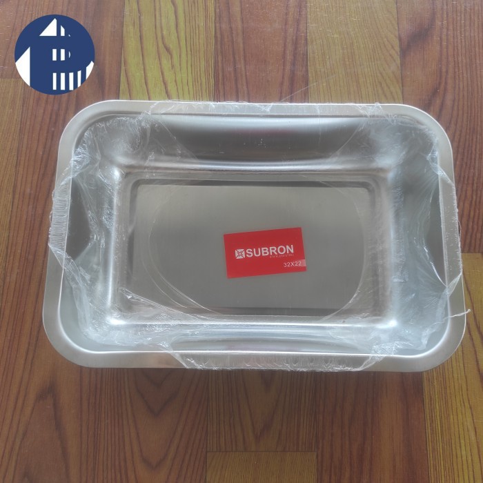 :>:>:>:>] Nampan Tinggi Stainless Persegi Subron 32 x 22