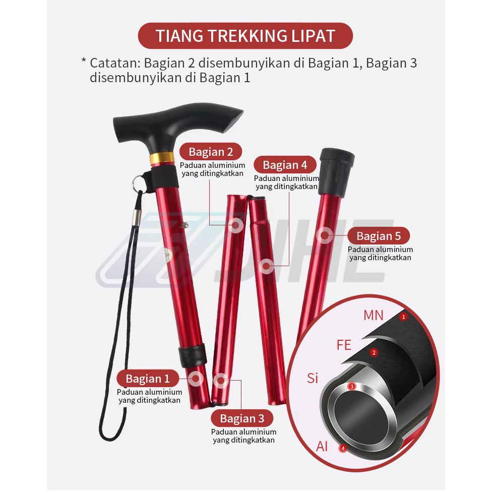 Viral Tracking Pole Eiger Valor Tongkat Gunung Trekking Hiking Alat Camping Tongkat Jalan Lansia Lip