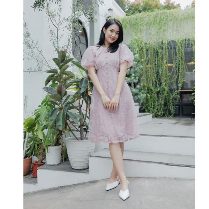 Natal // Deandra Dress Brukat / Midi Dress / Dress Natal / Brukat Dress Stok Terbatas