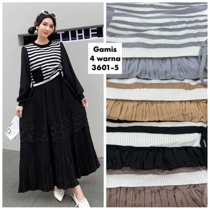 Gamis Rajut Zara Import Mix Katun Plisket by Zara Woman