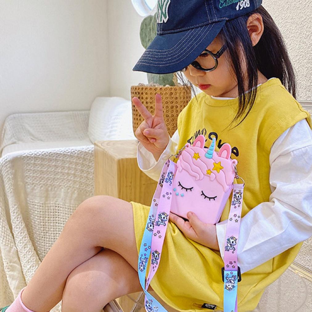 Tas Selempang Anak Rubber Jelly Karakter Buah avocado pineapple etc