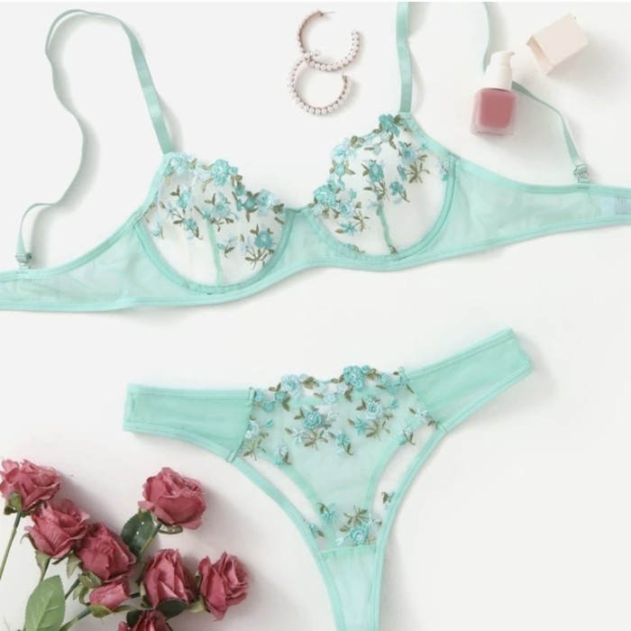 BRA SET LINGERIE TRANSPARANT SEXY 21116