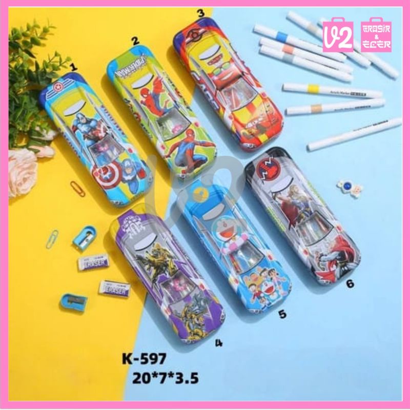 

V2_Pensil Case Motif Mobil K597 | Kotak Pensil Car Edition