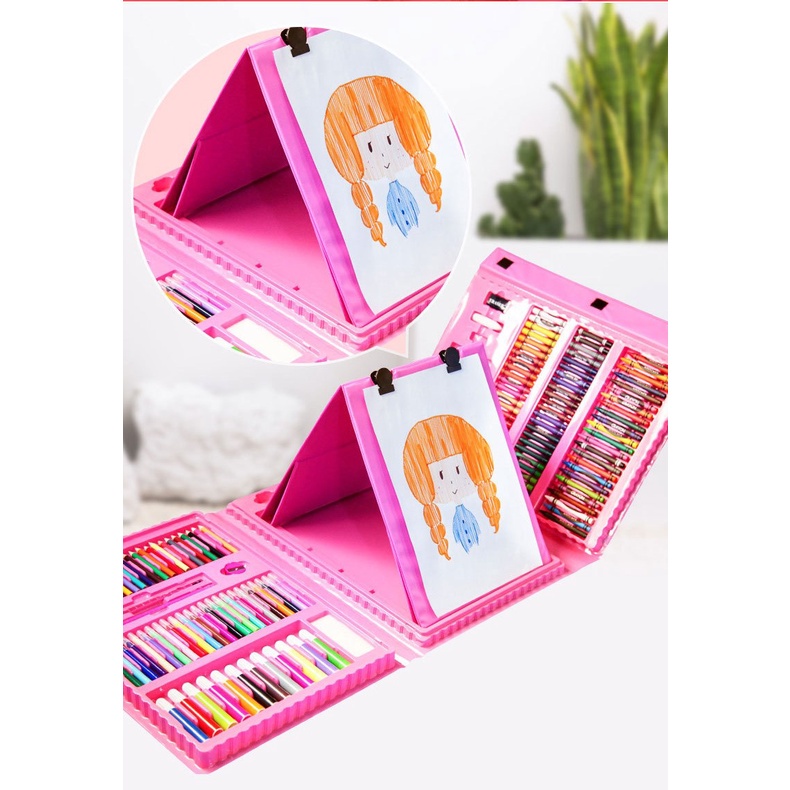 

Crayon Anak Set Isi 208 Pcs Sil Warna Alat Lukis Set Crayon Set - Alat Melukis Mewarnai Menggambar