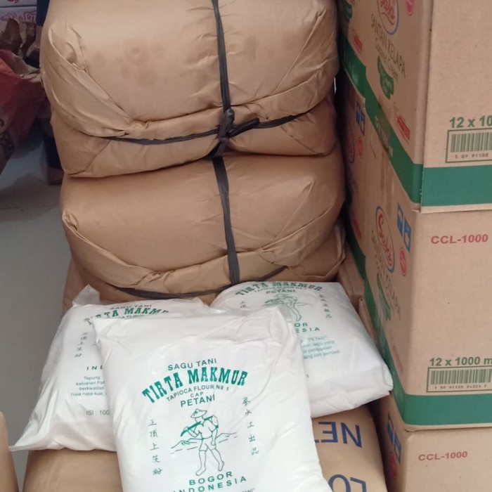 

New!! Tepung Sagu tani Tirta Makmur tepung tapioka cap petani ball 1000gr