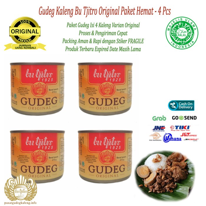 

Promo Gudeg Kaleng Bu Tjitro Paket Hemat