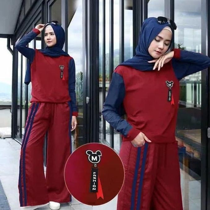 Setelan olahraga muslim/setelan kulot/baju senam/busana muslim wanita