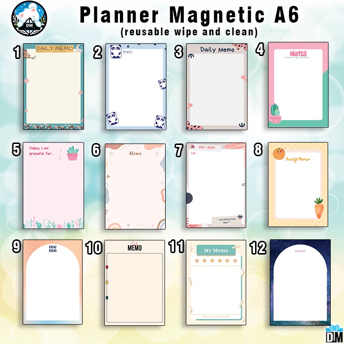 

I7A PLANNER MINI A6 MAGNETIC PAPAN JADWAL MAGNET STICKY NOTES MEMO TEMPEL MAGNET MURAH JADWAL HARIAN