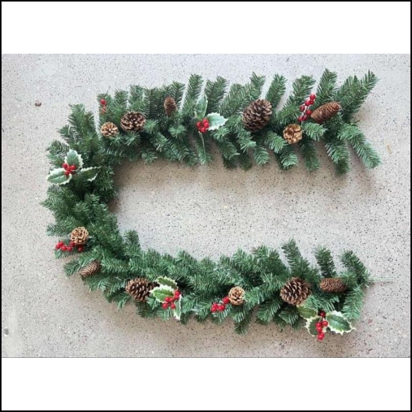 Garland Hijau Natal Murah / Garland Natal 2,7 Meter Polos