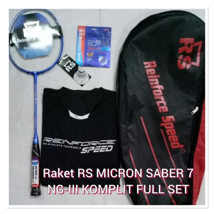 Free Pasang Raket Badminton Rs Micron Saber 7 Ng-Iii Komplit Full Set Terpopuler