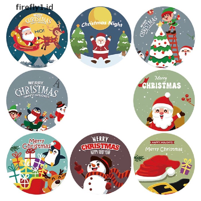 

[firefly1] 500pcs Stiker Merry Christmas Tema Natal Label Segel Stiker Limited Stock