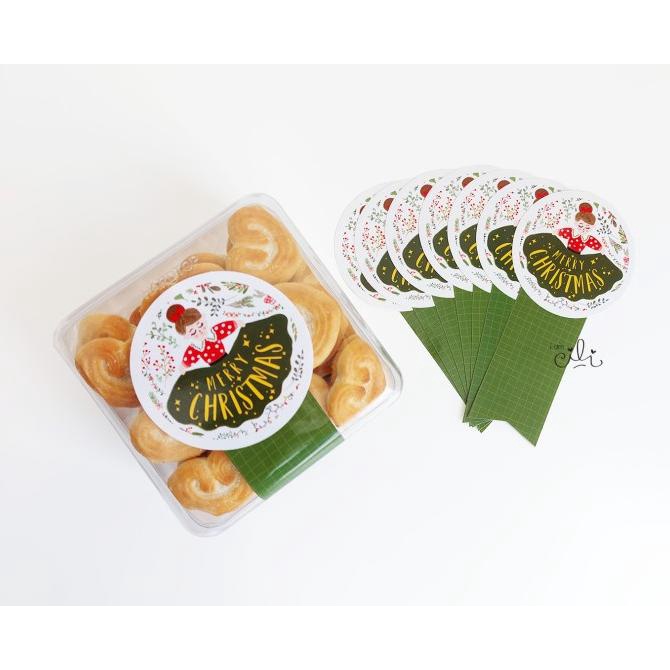 

(Sc042) Stiker Natal Christmas Girly Untuk Toples 250Gr (Uk 7X14Cm) Original