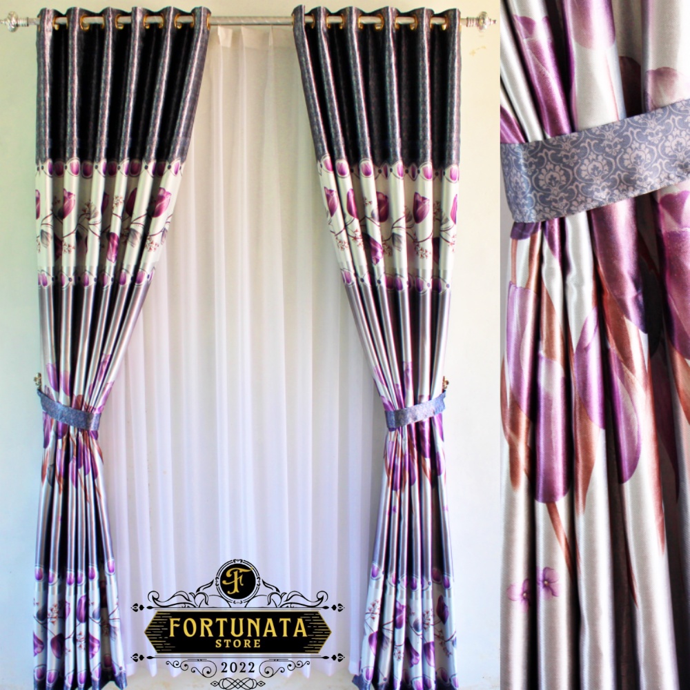 COD GORDEN JENDELA RUMAH TEBAL MOTIF TULIP ABU / GORDEN PINTU DAN SEKAT RUANGAN BUNGA TULIP/ GORDEN 