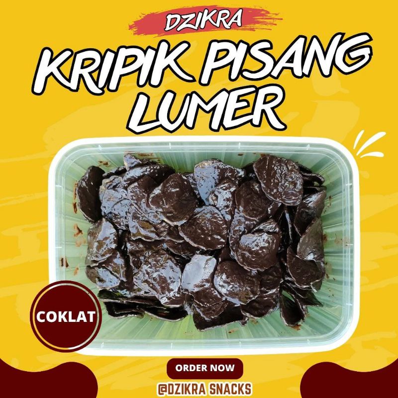 

Dzikra Snack kemasan box 175gr Ekstra lumer - cemilan enak kripik pisang coklat super lumer