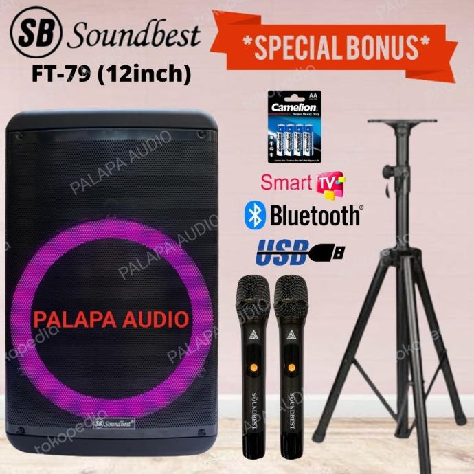SPEAKER PORTABLE WIRELESS SOUNDBEST FT-79 / FT 79 / FT79 ( 12inch )