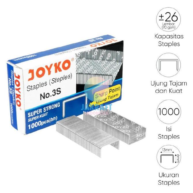 

Staples Besar Joyko No.3S Tajam Refill Isi Stapler Steples Hekter 24/6 Kode 551